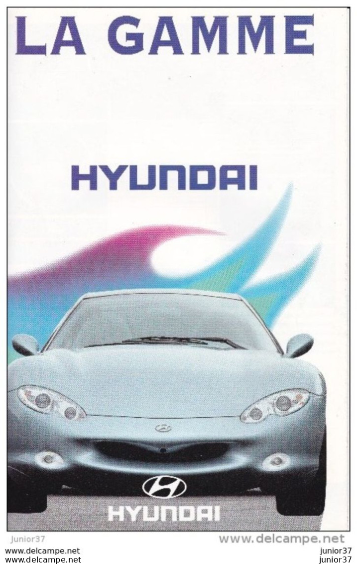 Gamme HYUNDAI Dépliant  4 Volets  Format A4 France, HCD-2, Pony, Lantra, Sonatra, Scoupe - Publicités
