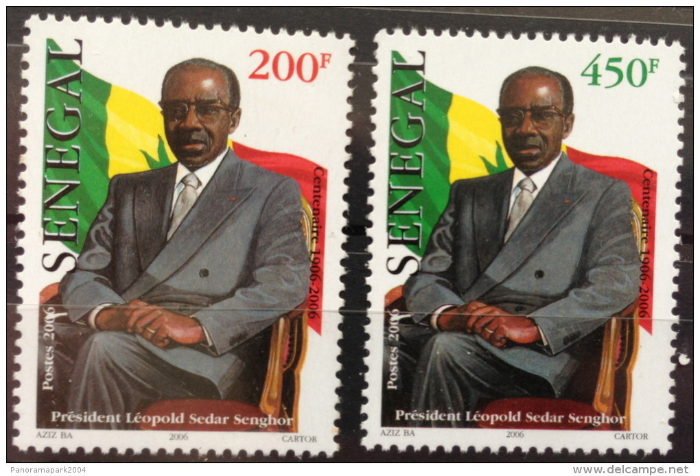 Sénégal 2006 Centenaire Président Léopold Sedar Senghor 2 Val. RARE MNH - Sénégal (1960-...)