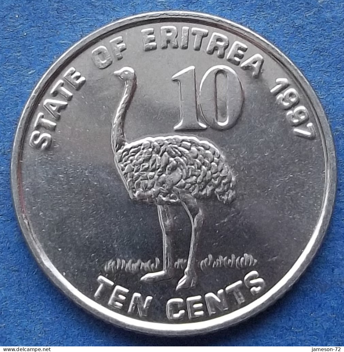 ERITREA - 10 Cents 1997 "Ostrich" KM# 45 Independent Republic (1993) - Edelweiss Coins - Eritrea