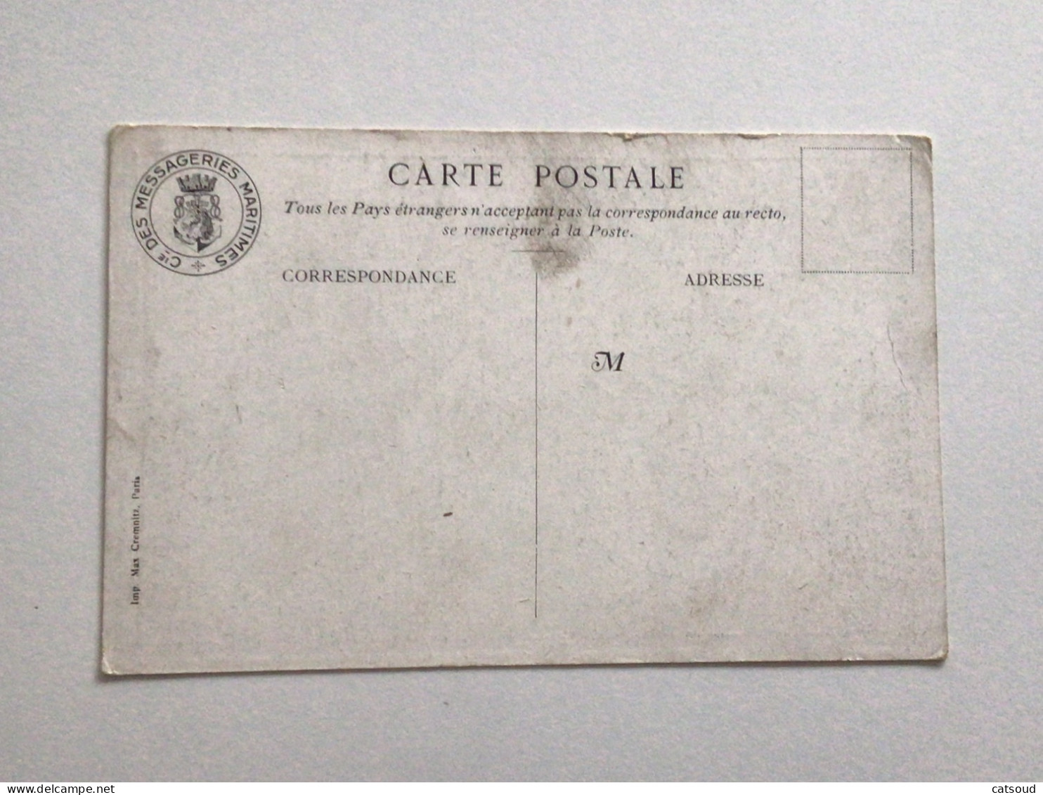 Carte Postale Ancienne Messageries Maritimes Croquis D’escale Saïgon Le Paquebot Dans La Rivière - Viêt-Nam