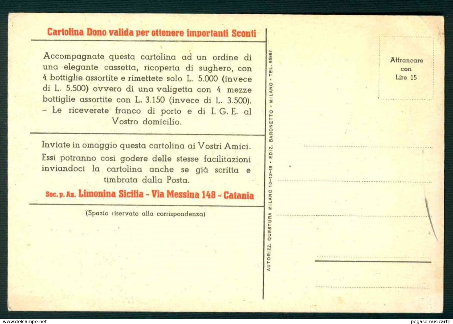 BK011 LIMONINA SICILIA CATANIA - I 4 NUOVI FINISSIMI LIQUORI - PUBBLICITARIA - Publicité