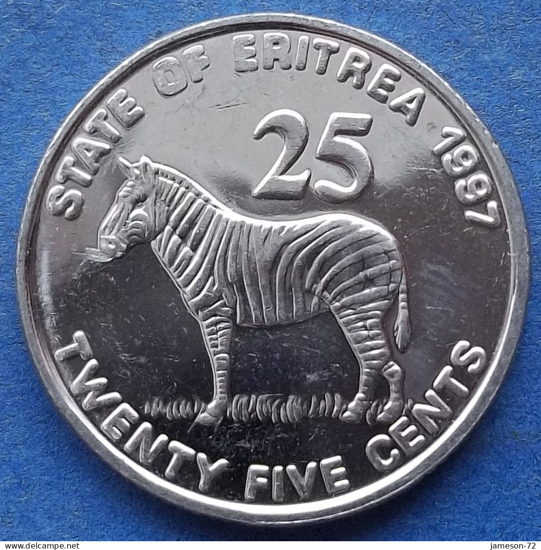 ERITREA - 25 Cents 1997 "Grevy's Zebra" KM# 46 Independent Republic (1993) - Edelweiss Coins - Erythrée