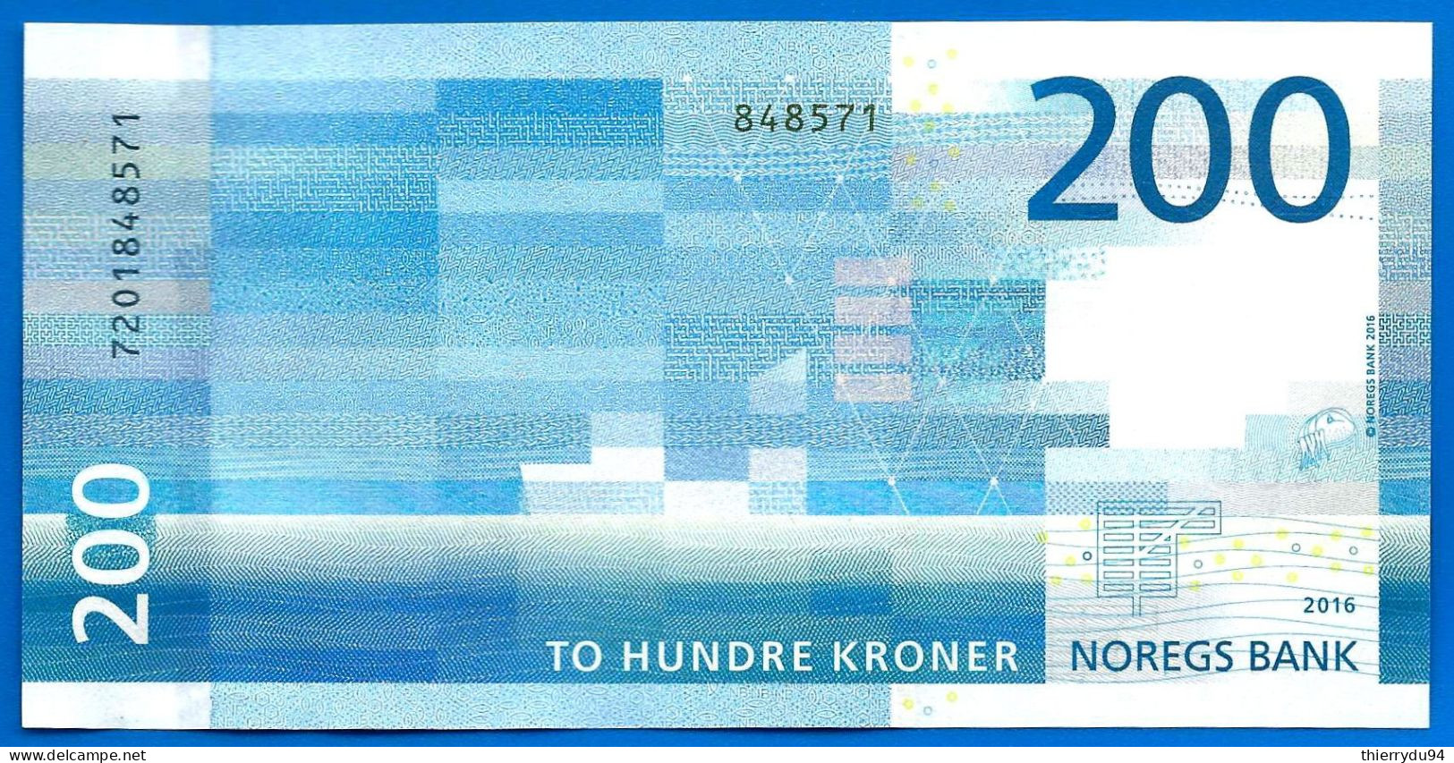 Norvege 200 Couronnes 2016 Norway Kroner Que Prix + Port Pingouin Saumon Salmon Banknote - Norvegia