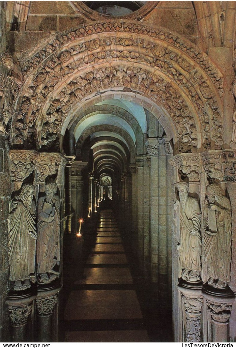 ESPAGNE - Santiago De Compostela - Cathédrale Et Portique De La Gloire Et Salle Latéral Gauche - Carte Postale - Santiago De Compostela