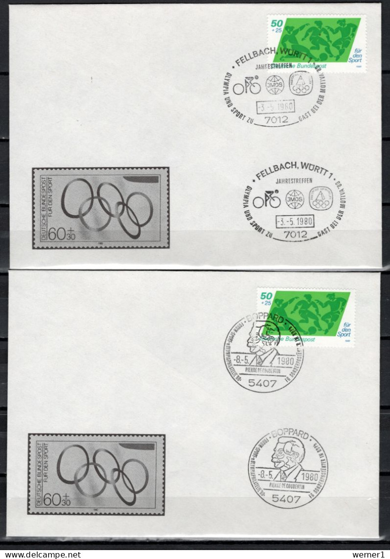 Germany 1980 Olympic Games, 2 Commemorative Covers - Ete 1980: Moscou