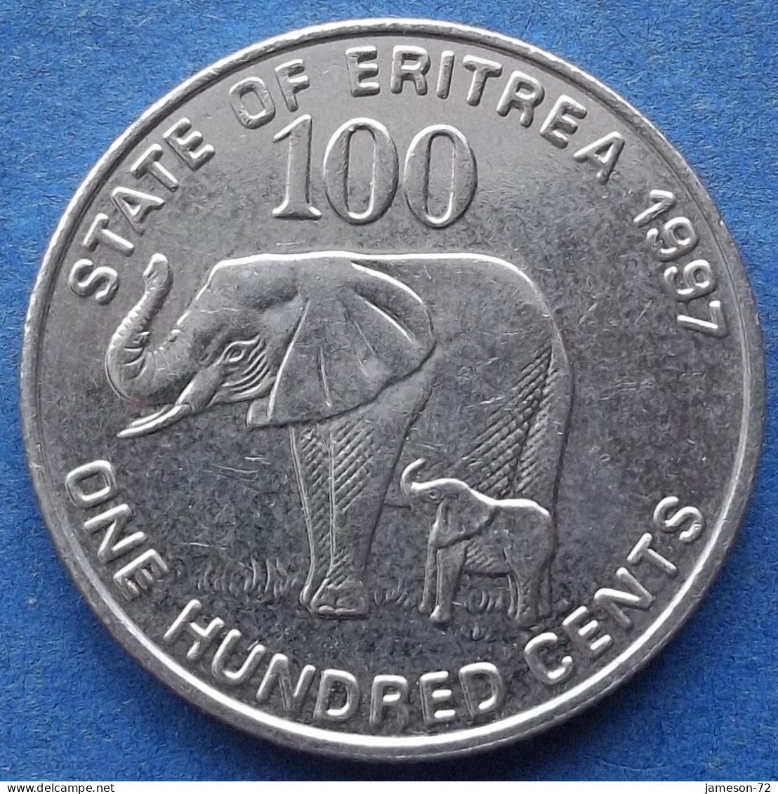 ERITREA - 100 Cents 1997 "African Elephant And Calf" KM# 48 Independent Republic (1993) - Edelweiss Coins - Eritrea