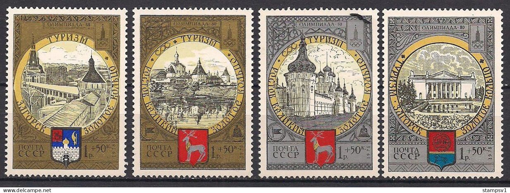 Russia USSR 1978 Olympiada-80.Tourism Around The Golden Ring. Mi 4788-91 - Unused Stamps