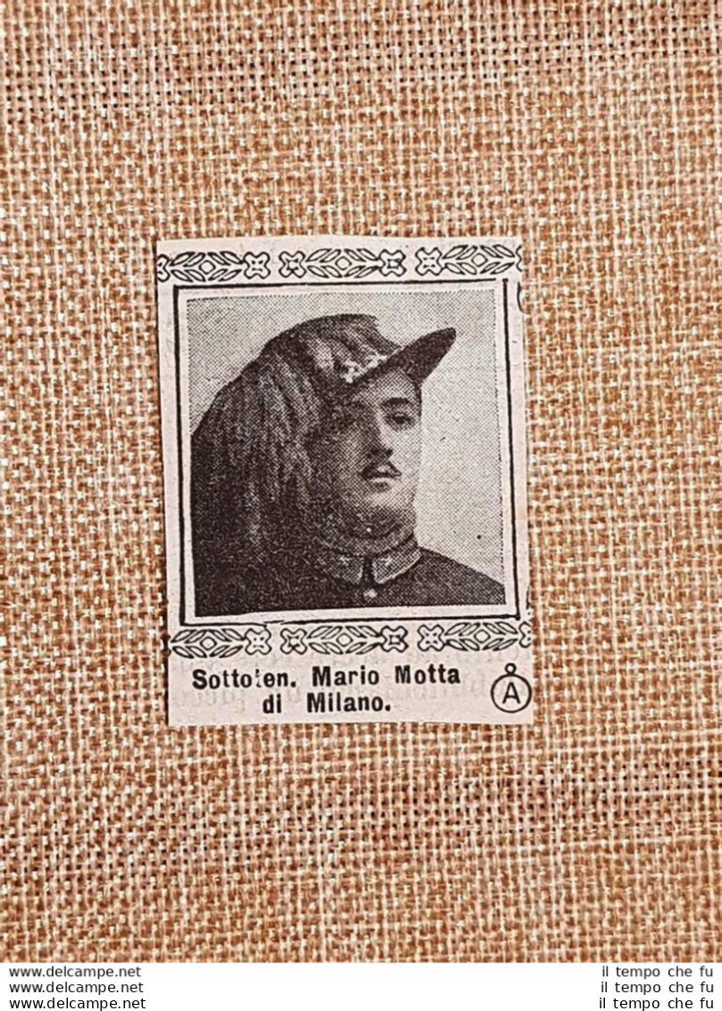 Decorato Con Medaglia Di Argento Mario Motta Di Milano Guerra Mondiale WW1 - Other & Unclassified