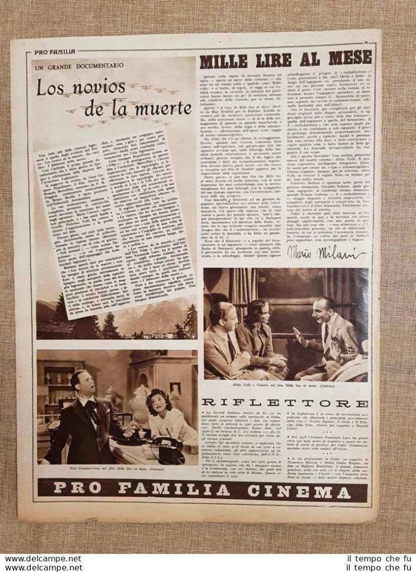 Film Mille Lire Al Mese Illustrazione Di Cinema Anno 1939 - Otros & Sin Clasificación