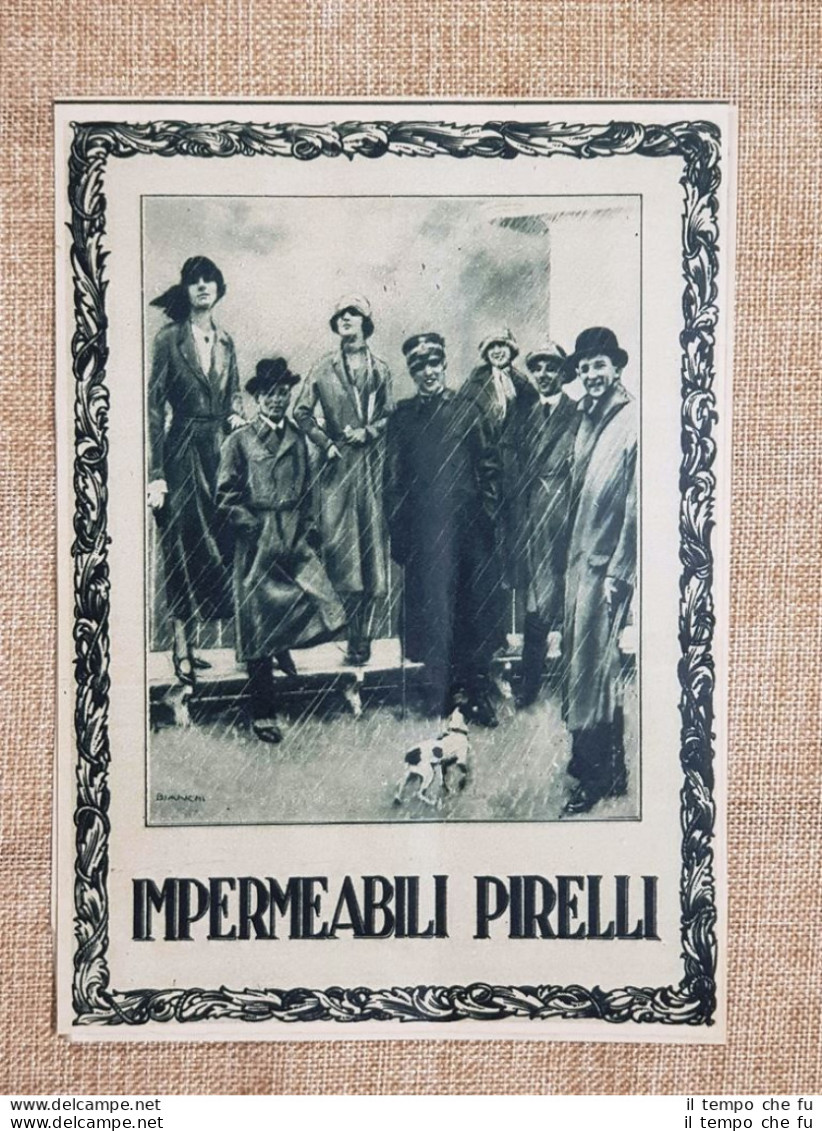Impermeabili Pirelli Pubblicità Del 1925 - Other & Unclassified