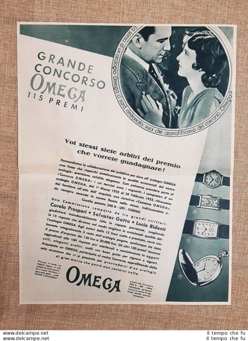 Orologio Omega Grande Concorso A 115 Premi Pubblicità Del 1925 (2) - Andere & Zonder Classificatie