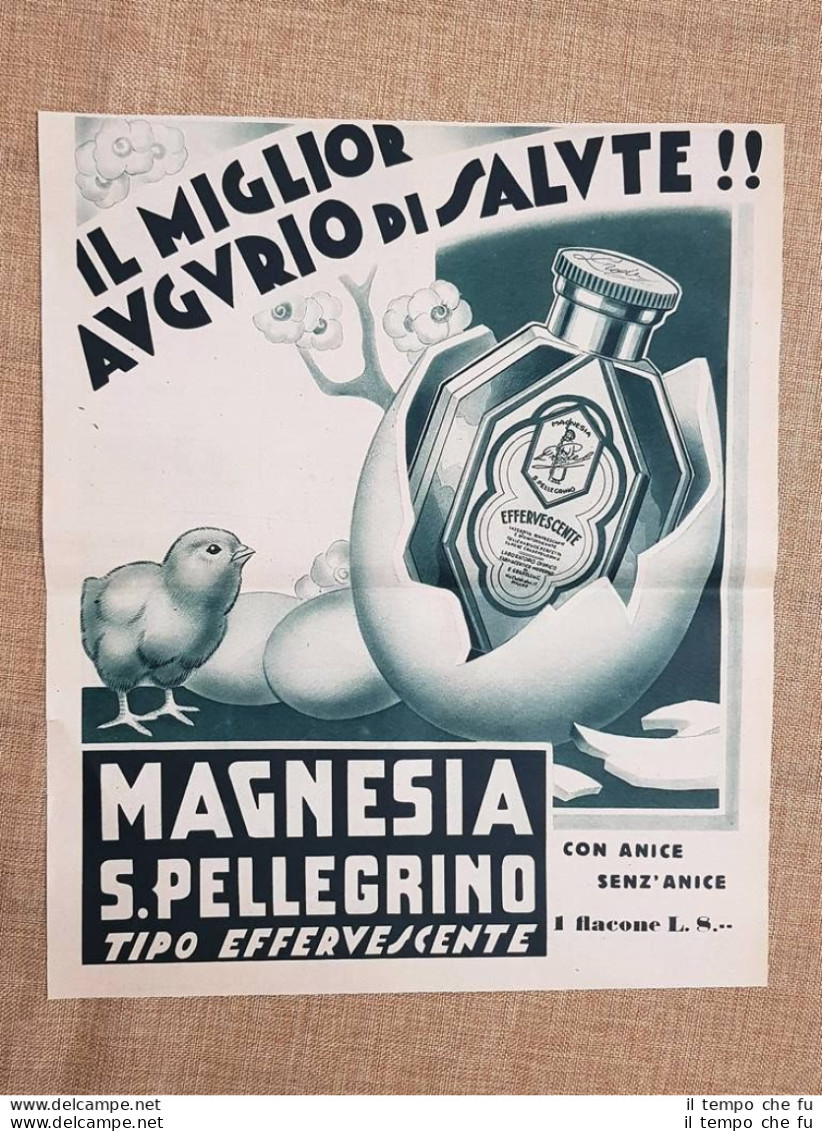 Magnesia San Pellegrino Il Miglior Augurio Di Salute!! Pubblicità 1925 - Andere & Zonder Classificatie