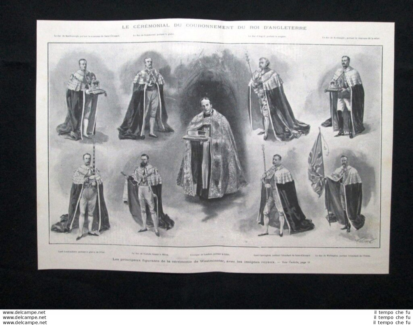 Cerimoniale Dell'incoronazione Del Re D'Inghilterra Edoardo VII Stampa Del 1902 - Sonstige & Ohne Zuordnung