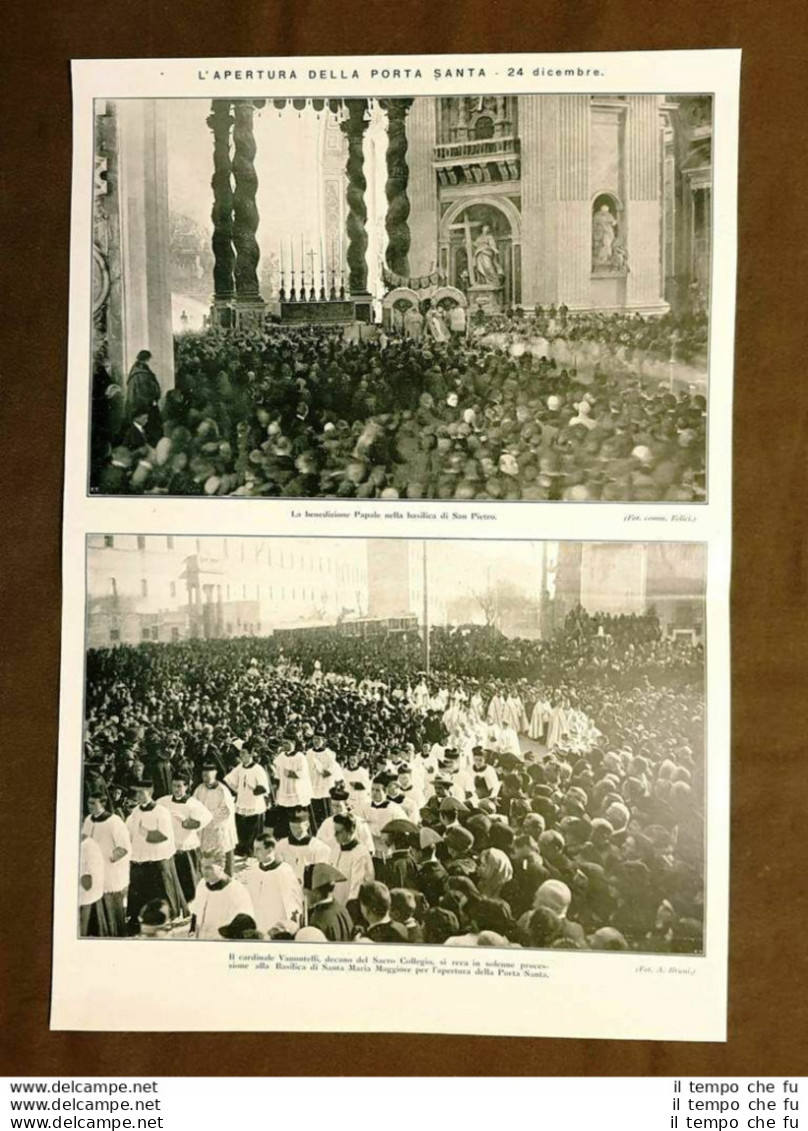 Roma 24 Dicembre 1925 Apertura Porta Santa Papa Pio XI E Cardinale Vannutelli - Autres & Non Classés