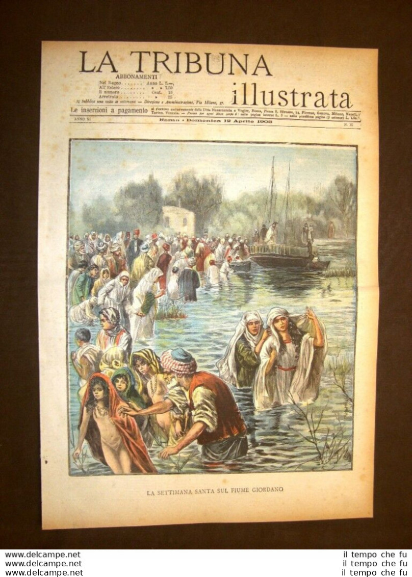 Copertina Tribuna Illustrata 12 Aprile 1903 Settimana Santa Sul Fime Giordano - Sonstige & Ohne Zuordnung