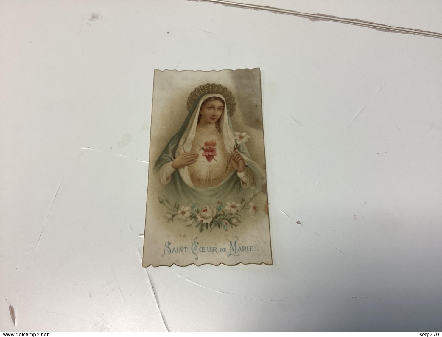 Image, Pieuse Et Religieuse, 1900 Couleur Saint Cœur De Marie - Devotieprenten