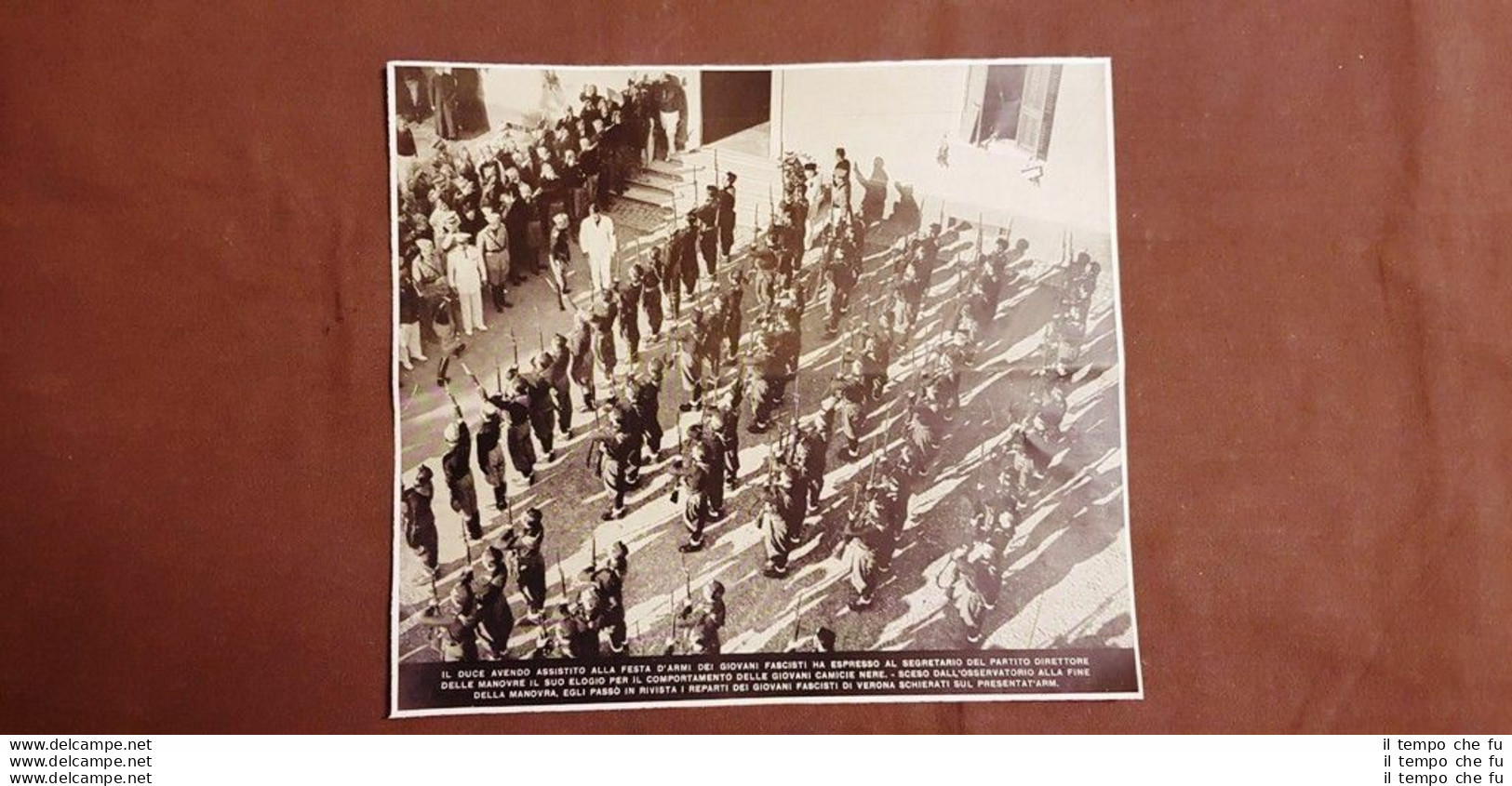 Roma Nel 1937 Duce Benito Mussolini Festa D'armi Giovani Camicie Nere Verona WW2 - Andere & Zonder Classificatie