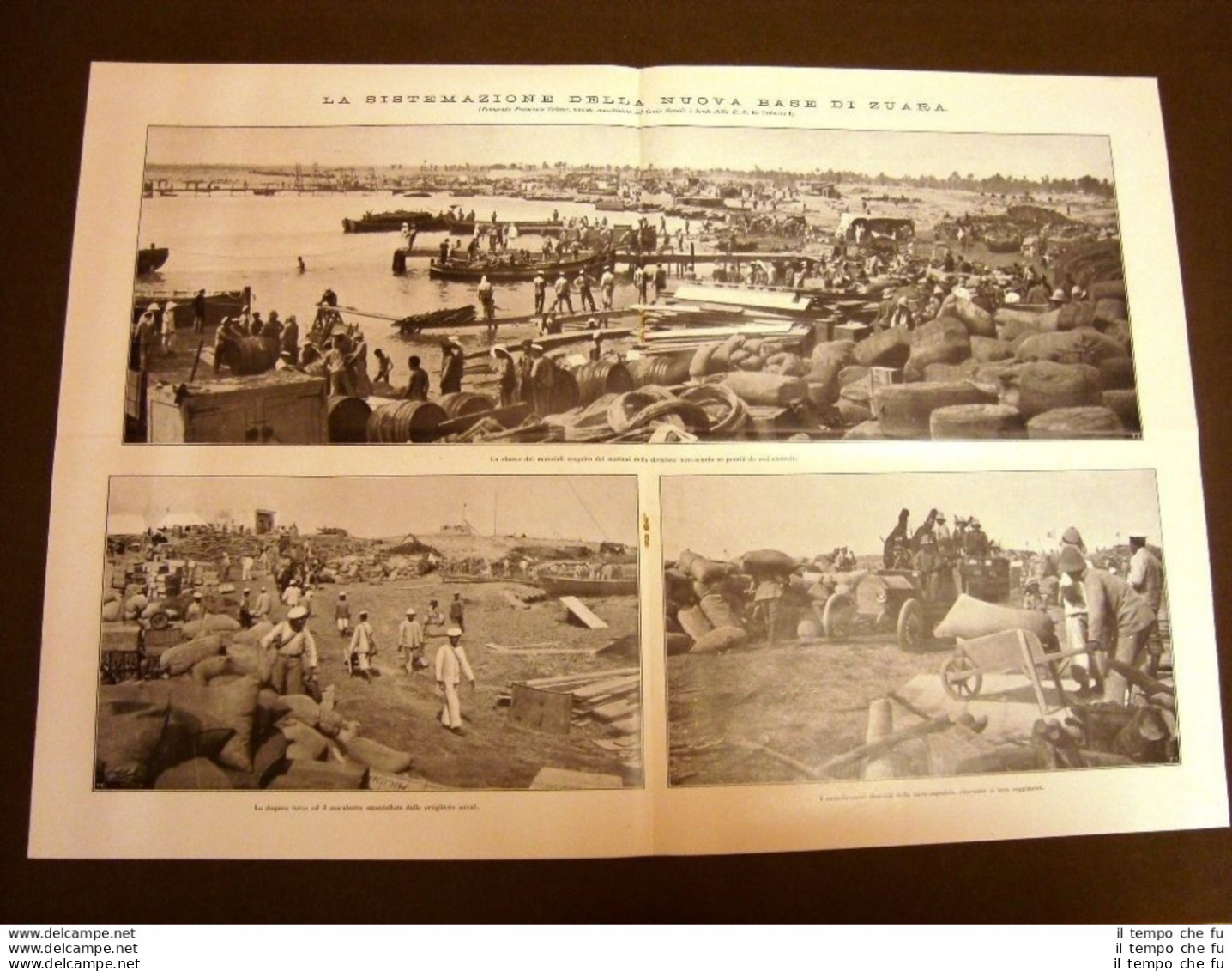 Stampa Enorme Del 1912 Spedizione D'Italia In Libia Base Di Zuara E Misrata - Other & Unclassified