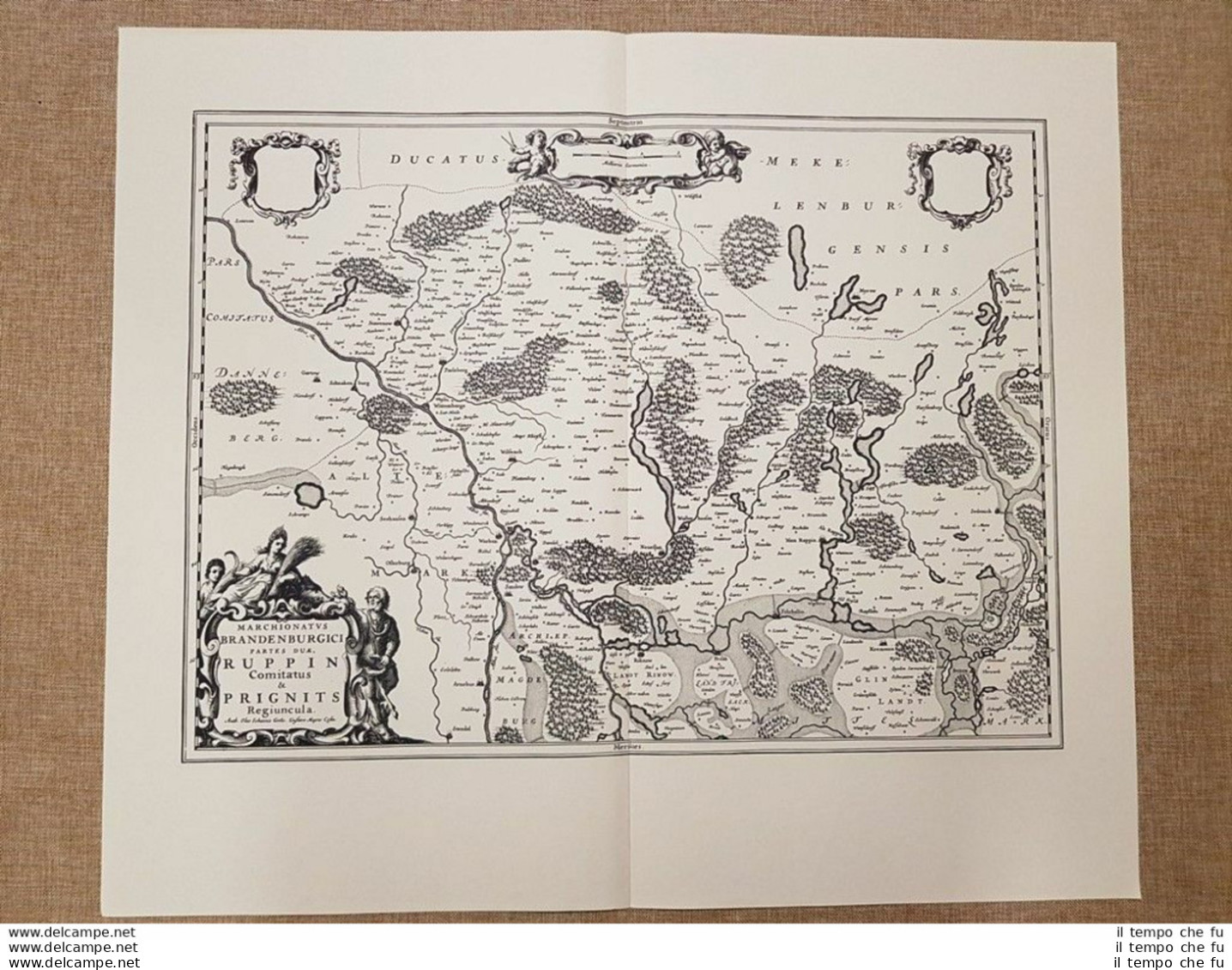 Carta Geografica O Mappa Marchionatus Brandenburgici 1 Anno 1667 Blaeu Ristampa - Geographical Maps