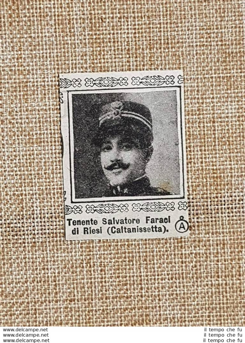 Decorato Medaglia Argento Salvatore Faraci Di Caltanissetta Guerra Mondiale WW1 - Autres & Non Classés
