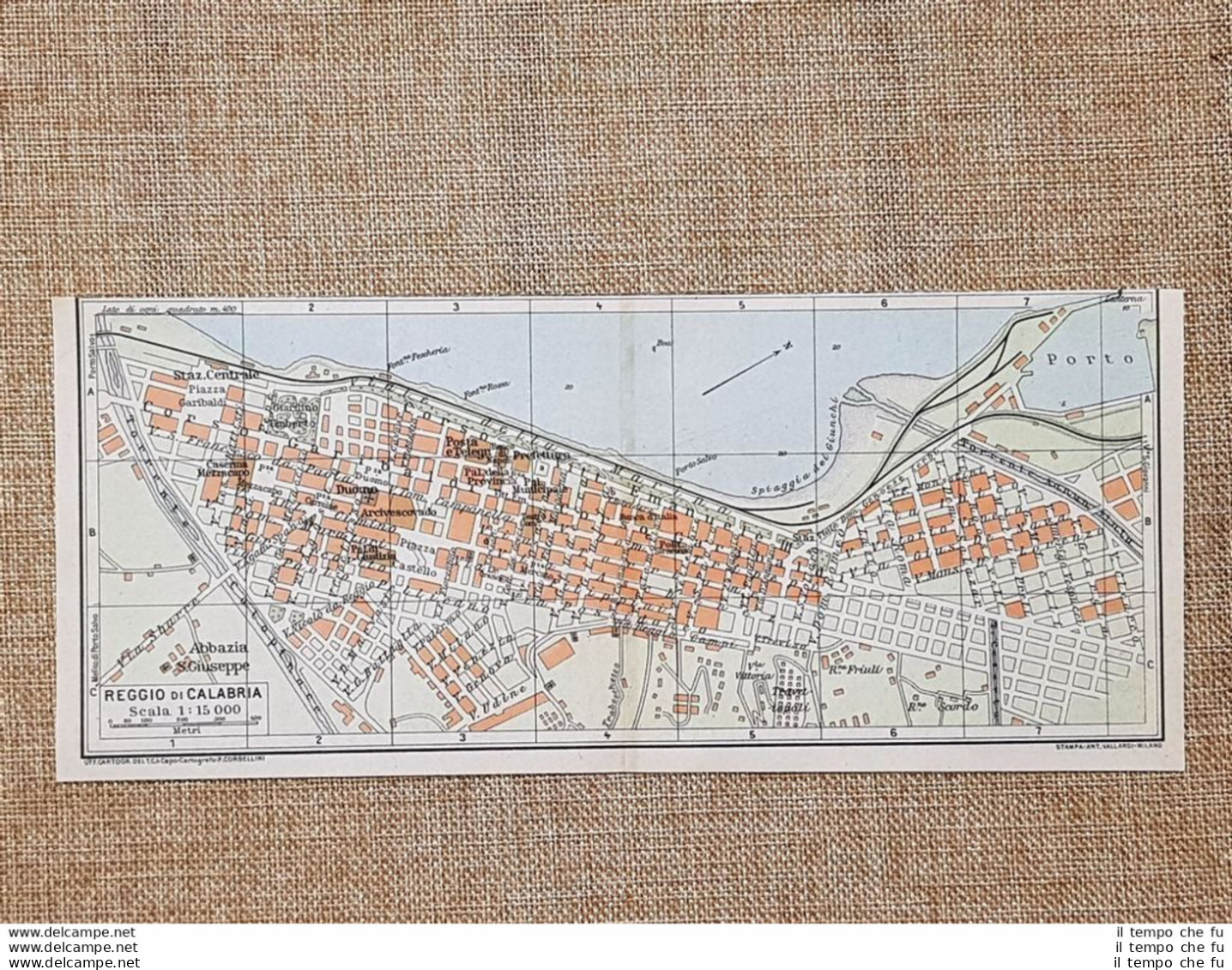 Pianta O Piantina Del 1929 La Città Di Reggio Di Calabria T.C.I. - Geographische Kaarten