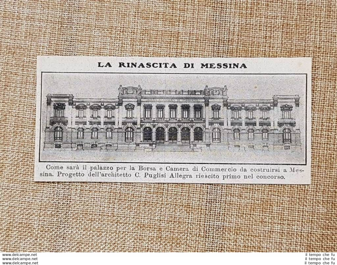 Rinascita Di Messina Palazzo Borsa E Camera Di Commercio Progetto Puglisi 1914 - Autres & Non Classés