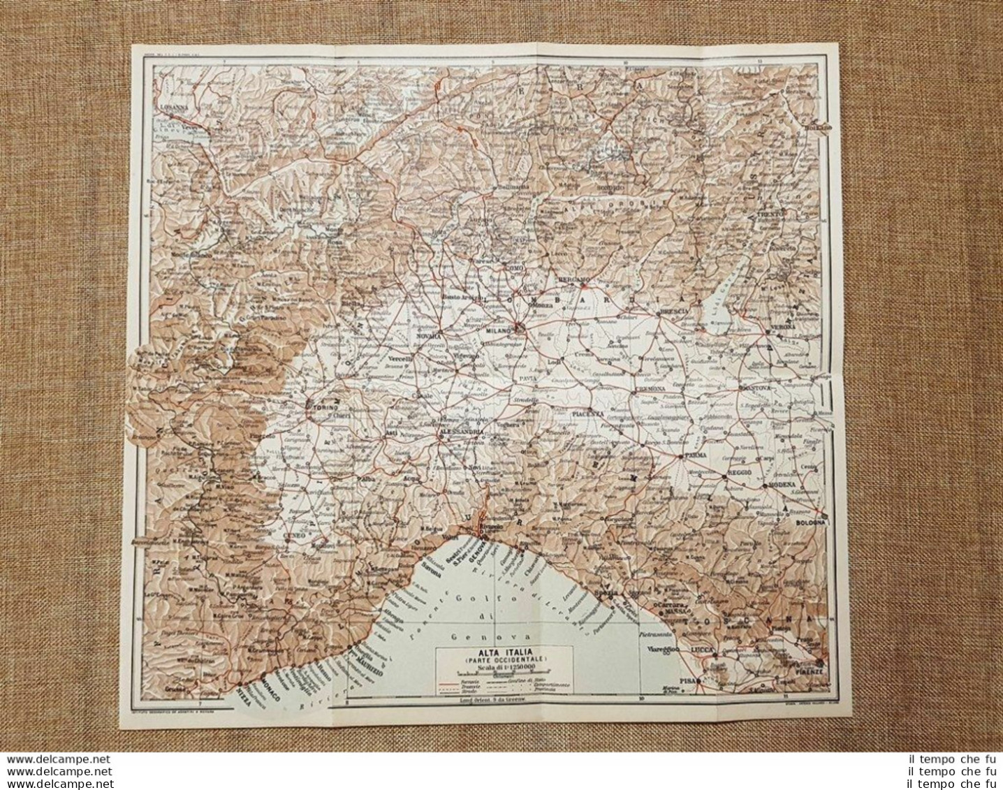 Carta Geografica O Cartina Del 1914 Alta Italia Occidentale Golfo Di Genova TCI - Cartes Géographiques