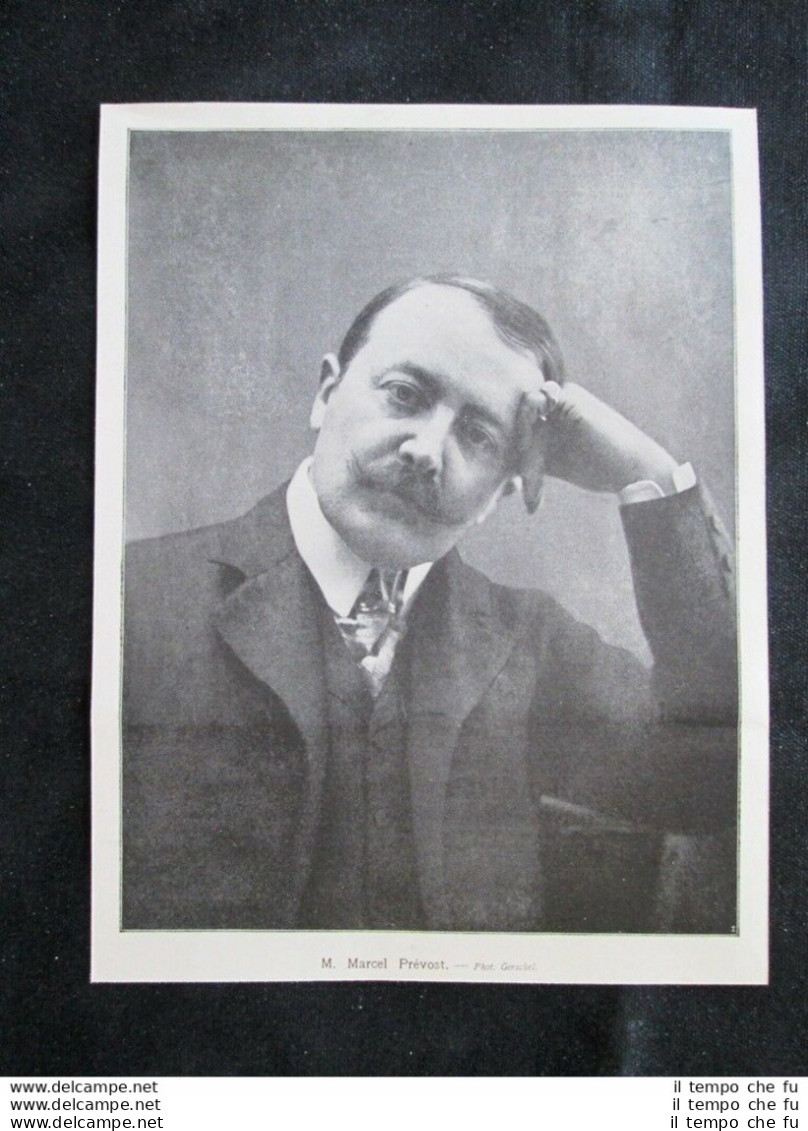Scrittore E Drammaturgo Francese Marcel Prevost Nel 1909 Stampa Del 1909 - Autres & Non Classés