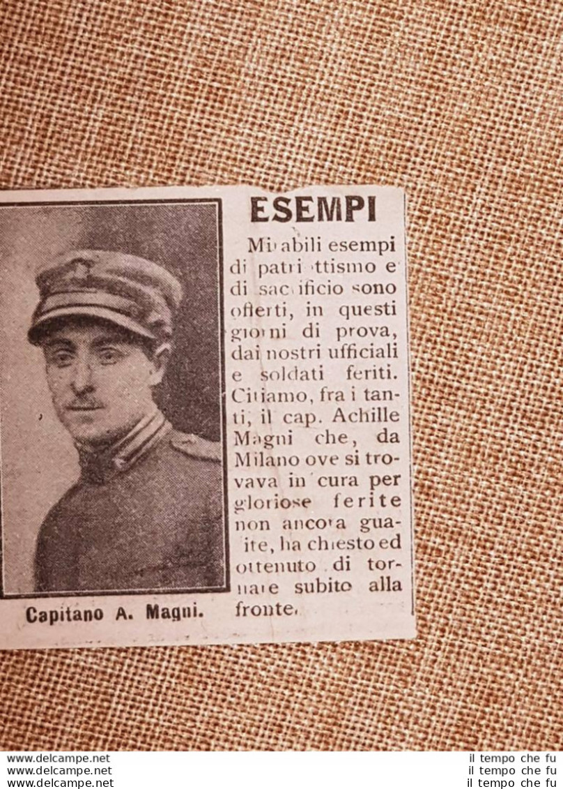 Capitano Achille Magni Esempio Di Patriottismo Milano WW1 Prima Guerra Mondiale - Sonstige & Ohne Zuordnung