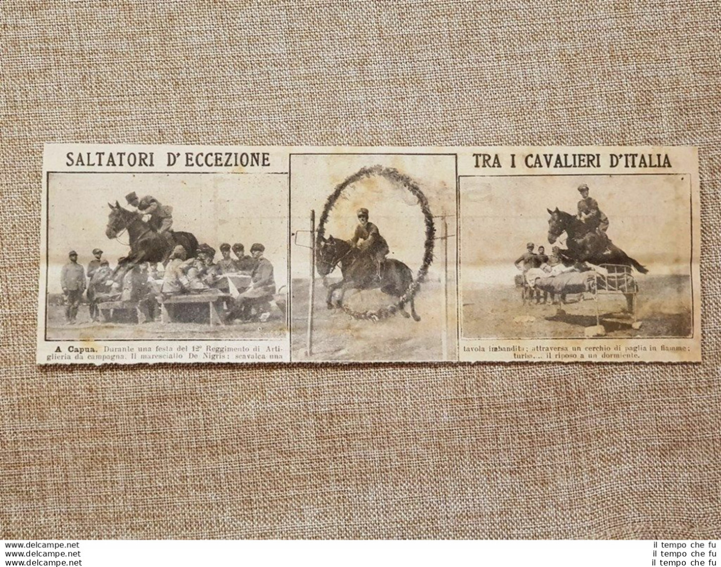 Capua 1923 Festa 12° Artiglieria Da Campagna Salto Cavallo Maresciallo De Nigris - Sonstige & Ohne Zuordnung