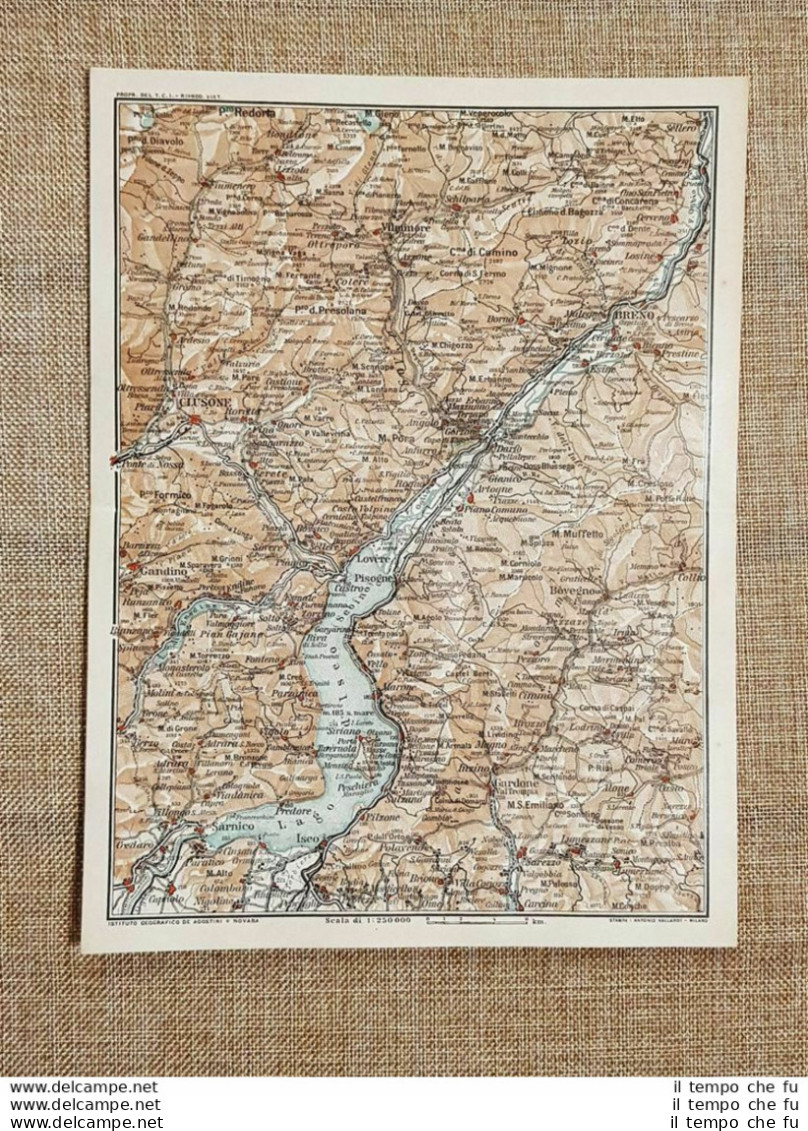 Carta Geografica O Cartina Del 1914 Clusone Sarnico Breno Redorta Lombardia TCI - Landkarten