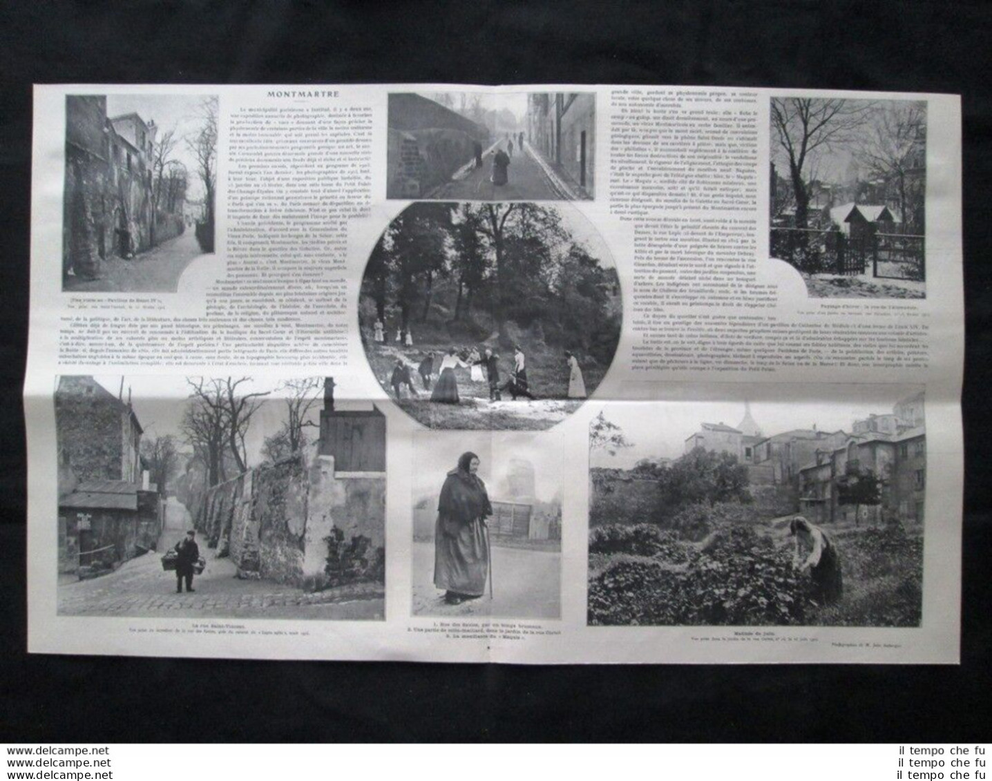 STAMPA ENORME!! Vedute Di Montmartre, Parigi Stampa Del 1905 - Autres & Non Classés