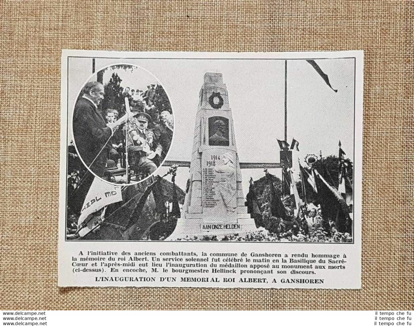 Ganshoren Nel 1936 Inaugurazione Del Monumento A Re Alberto I Belgio - Autres & Non Classés