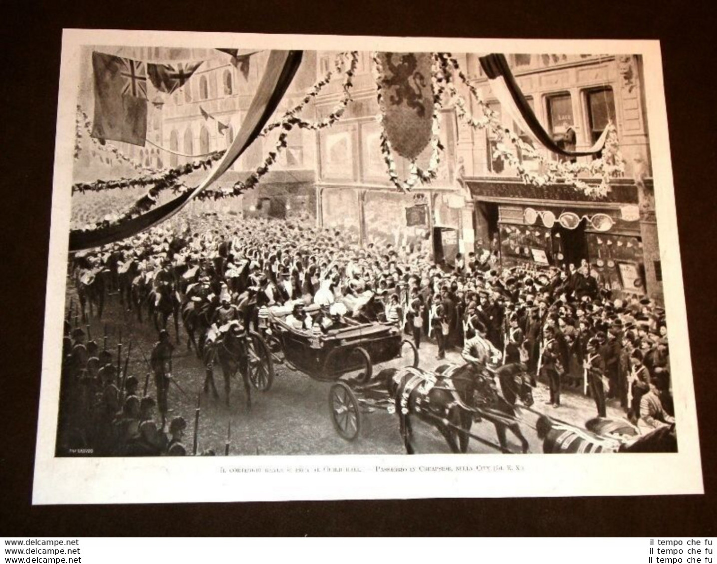 Re Vittorio Emanuele III Regina Elena Inghilterra Nel 1903 Guild Hall Cheapside - Sonstige & Ohne Zuordnung