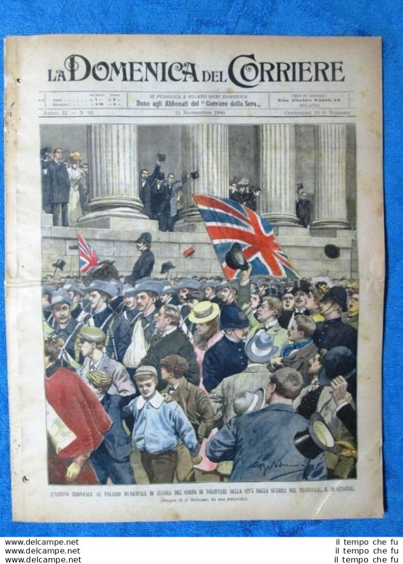 La Domenica Del Corriere 11 Novembre 1900 Transvaal - Serracapriola - Conegliano - Autres & Non Classés