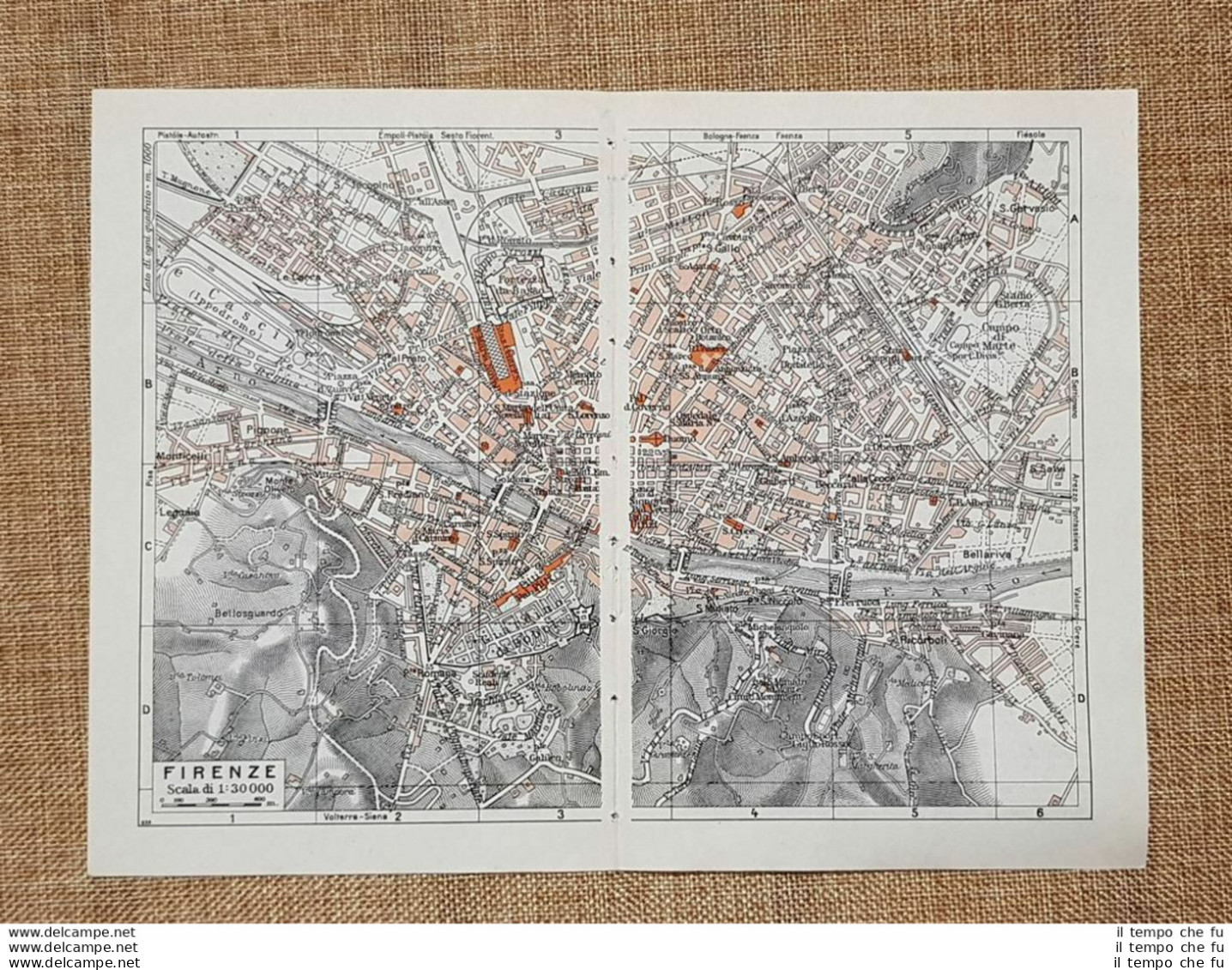 Pianta O Piantina Del 1939 La Città Di Firenze (2) Toscana T.C.I. - Landkarten