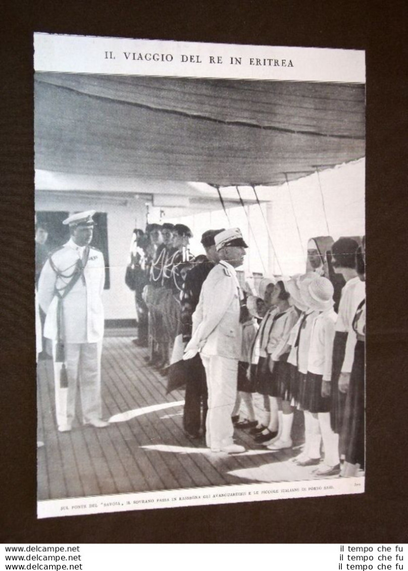 Re Vittorio Emanuele III Di Savoia In Eritrea Nel 1932 La Rivista Di Porto Said - Autres & Non Classés