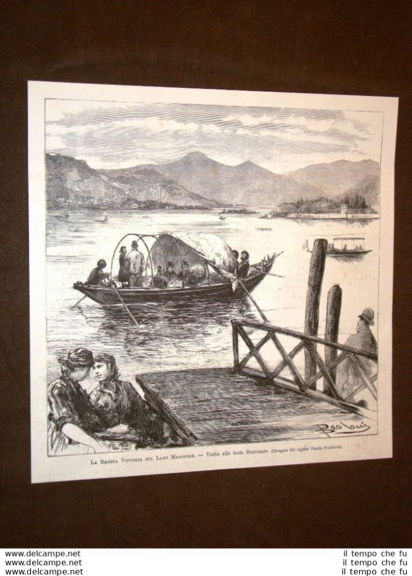 Sul Lago Maggiore Nel 1879 Regina Vittoria D'Inghilterra Alle Isole Borromee - Before 1900