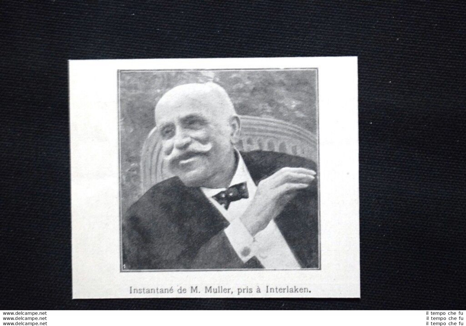 Instantanea Del Signor Muller, Presa A Interlaken In Svizzera Stampa Del 1906 - Sonstige & Ohne Zuordnung
