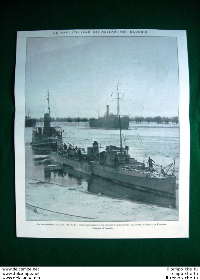 Nel 1922 Danubio, Torpediniera Italiana 69 P. N. Rimorchiata Nel Porto Di Braila - Other & Unclassified