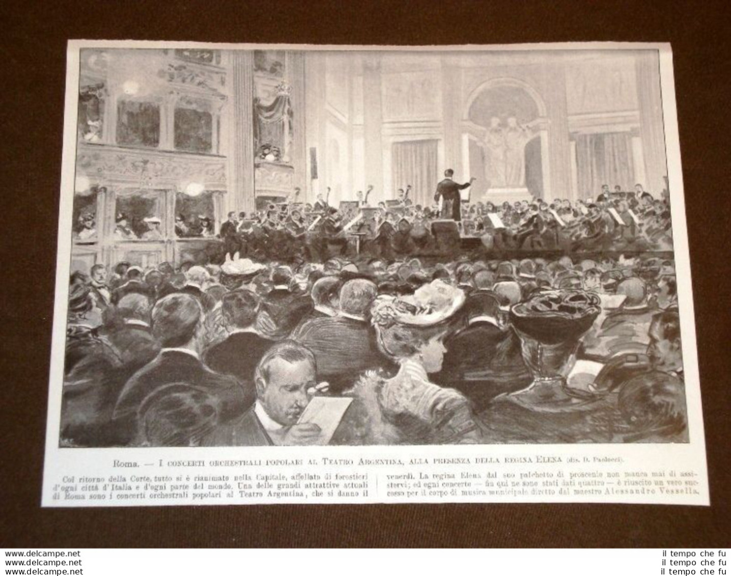 Roma Nel 1905 Teatro Argentina Concerti Orchestrali Popolari Regina Elena - Other & Unclassified