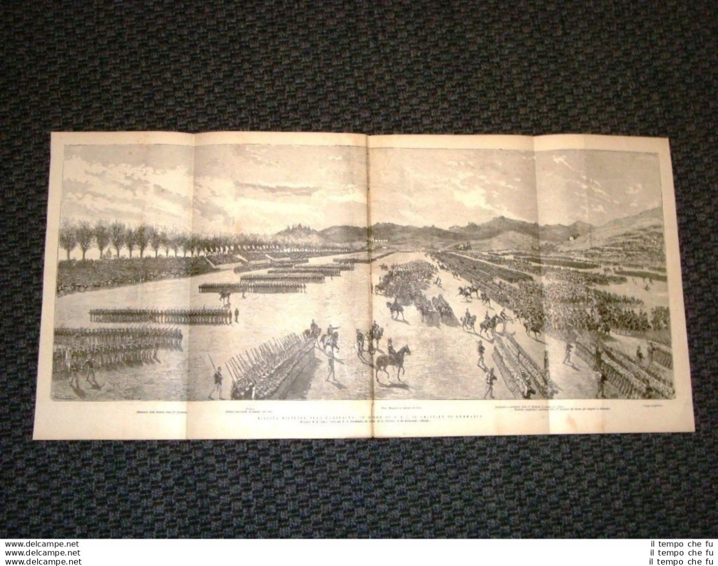 Incisione Gigante Del 1884 Roma Farnesina Rivista In Onore Principe Di Germania - Vor 1900