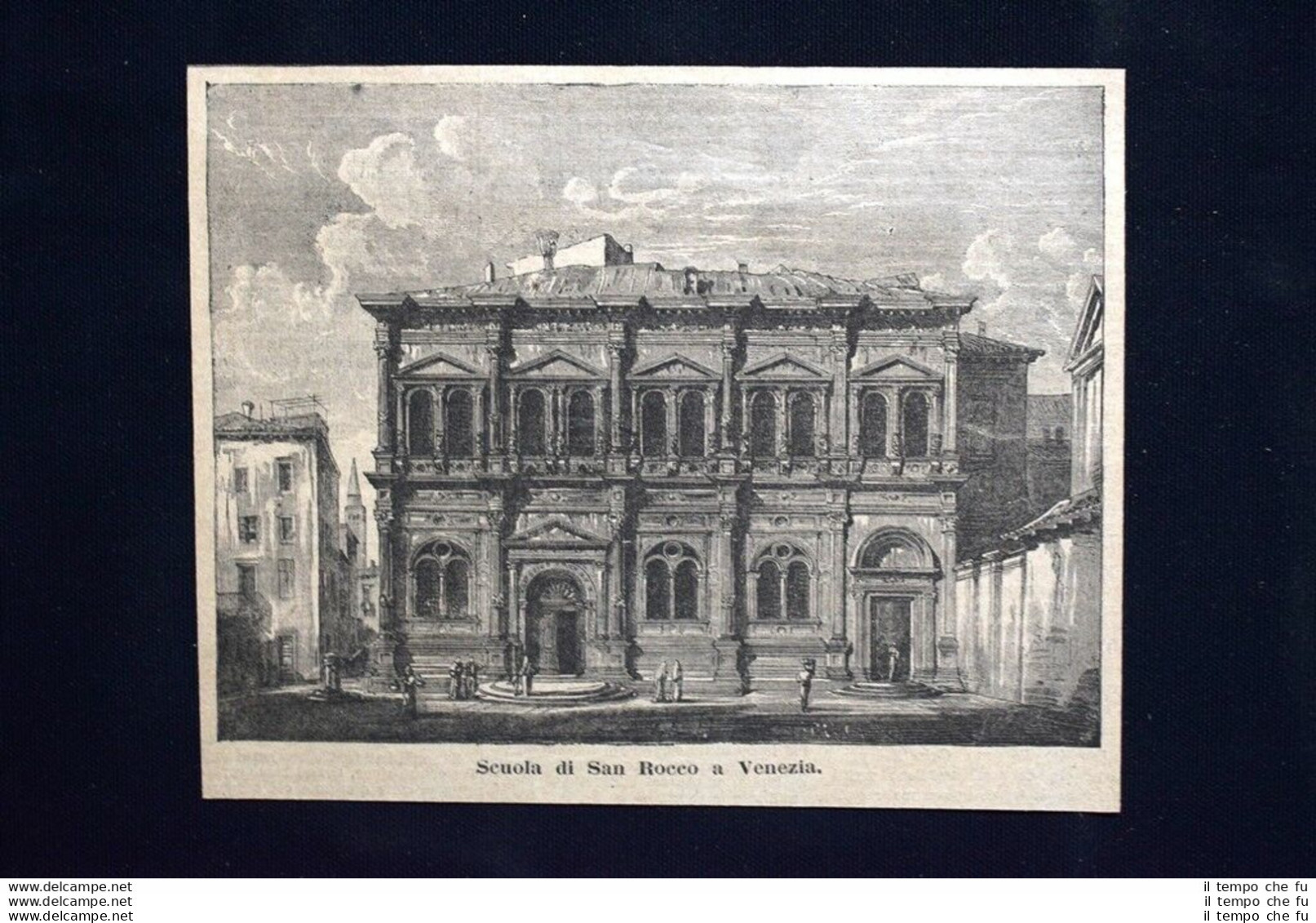 Scuola Di San Rocco A Venezia Incisione Del 1886 - Ante 1900