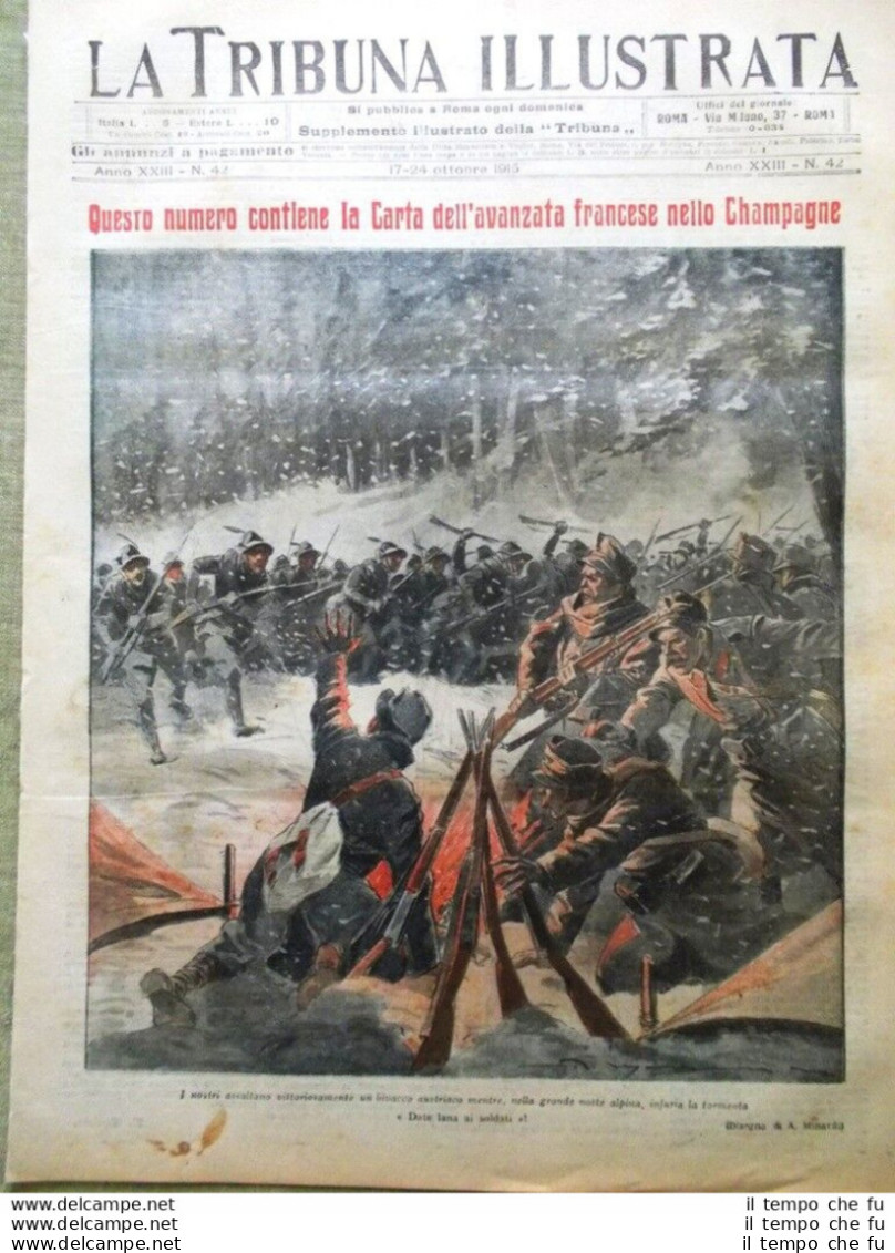 La Tribuna Illustrata 17 Ottobre 1915 WW1 Bulgaria Rapallo San Fruttuoso Francia - Andere & Zonder Classificatie
