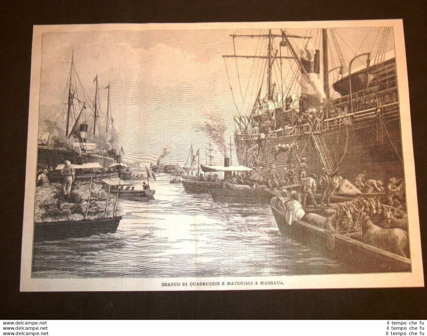 Guerra In Africa Nel 1896 Sbarco Di Quadrupedi E Materiali A Massaua O Massawa - Before 1900