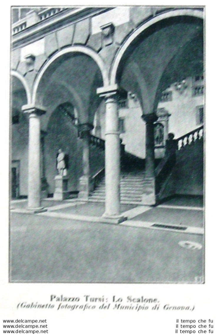 Nel 1922 Feste Conferenza Genova Palazzo Tursi Esterno, Cortile E Lo Scalone - Otros & Sin Clasificación