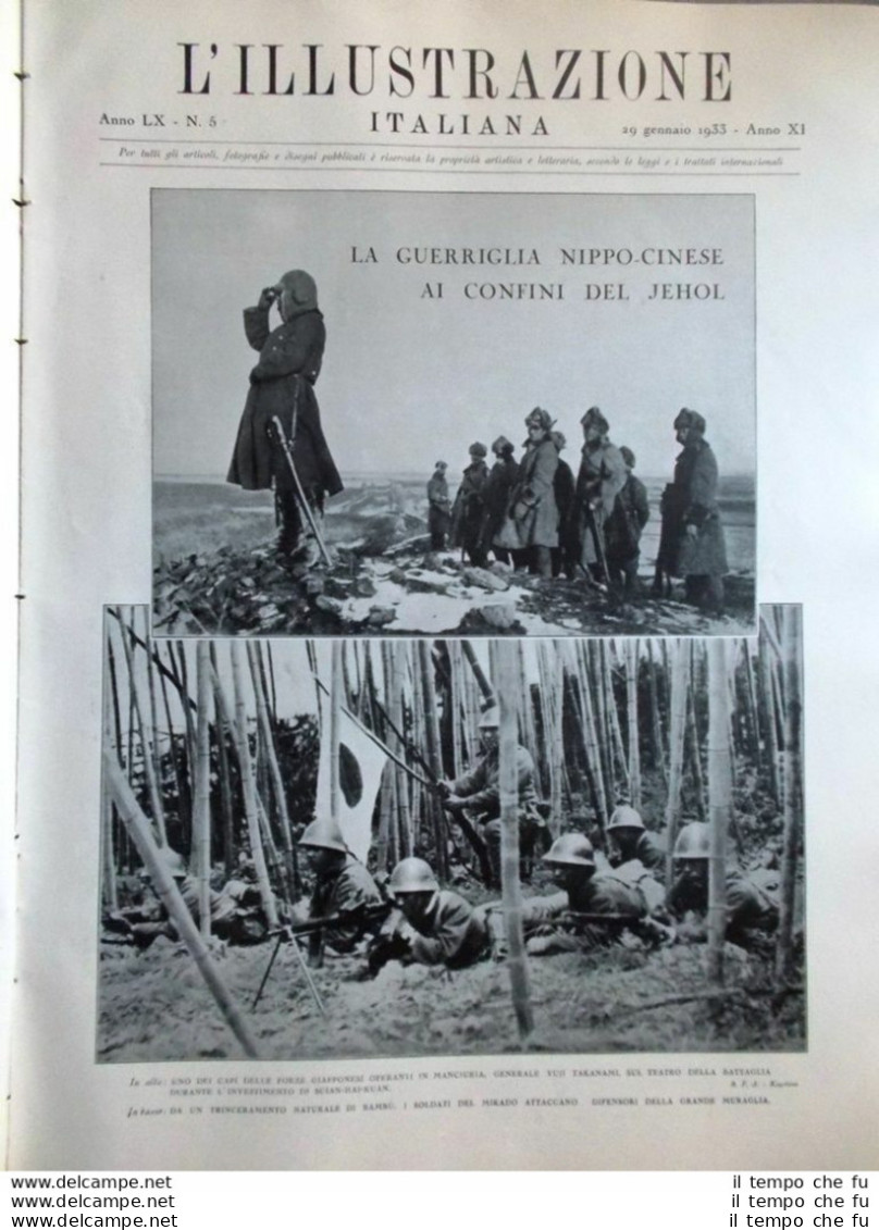 L'Illustrazione Italiana Del 29 Gennaio 1933 Harlow Guerra Cina Giappone Lewis - Sonstige & Ohne Zuordnung