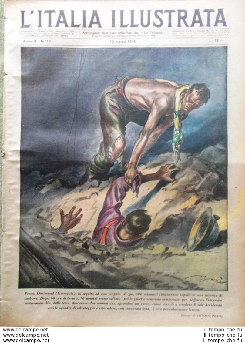 La Tribuna Illustrata 10 Marzo 1946 Ombre Atomica Giappone Sole Inter Juventus - Otros & Sin Clasificación