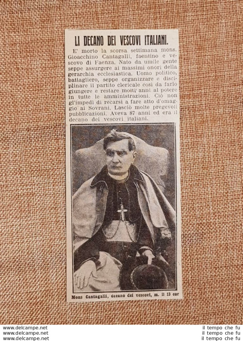 Gioacchino Cantagalli Vescovo Di Faenza Morto Nel 1912 - Autres & Non Classés