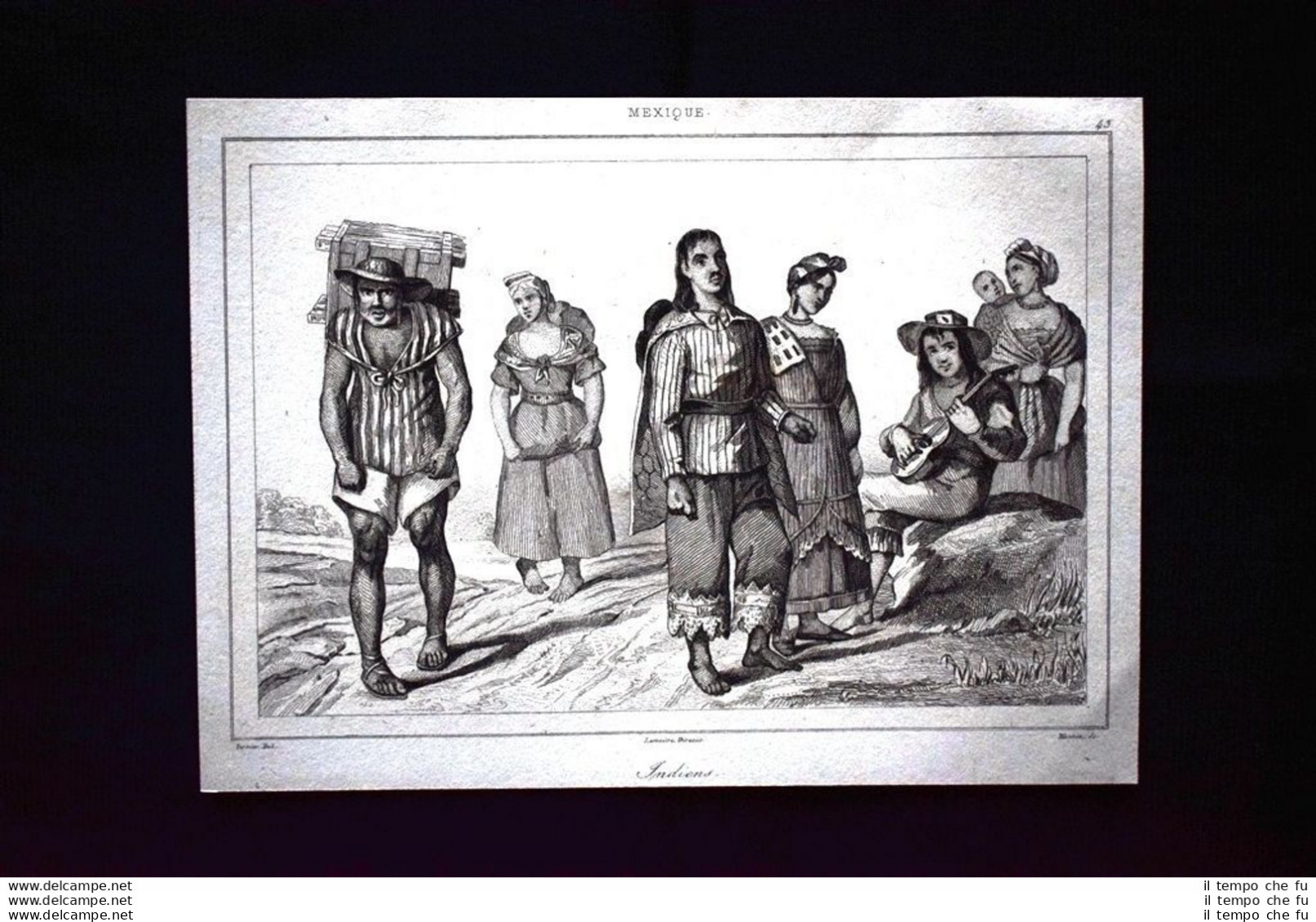 Tipi Indiani, Messico Incisione Del 1850 L'Univers Pittoresque - Vor 1900